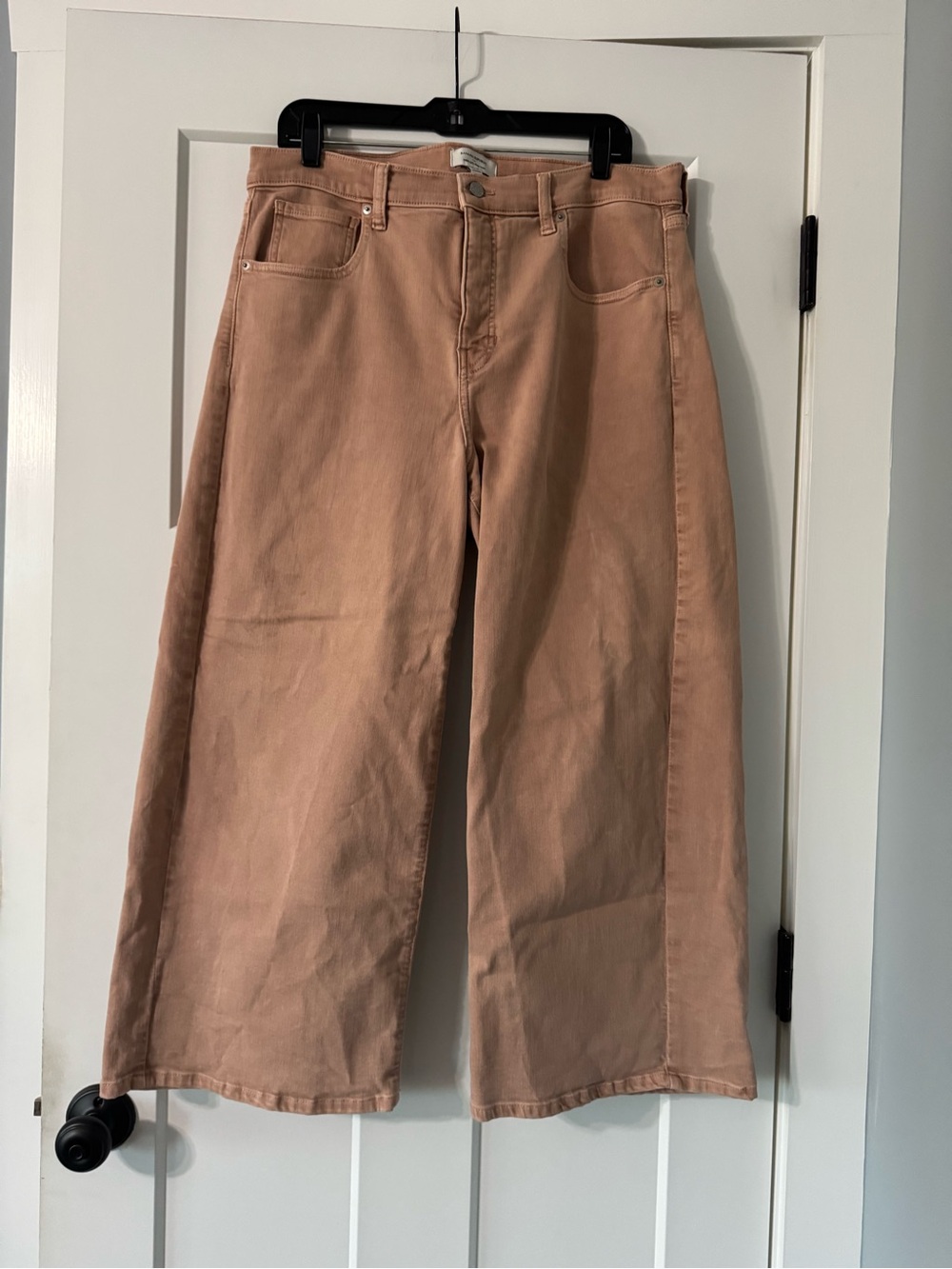Banana Republic Wide Leg Crop Denim Jeans Dusty Pink Terracotta Size 16